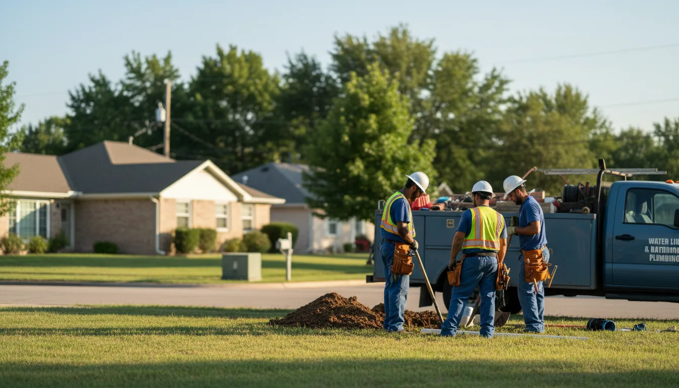 Residential water line and bathroom plumbing service in Grinnell, KS